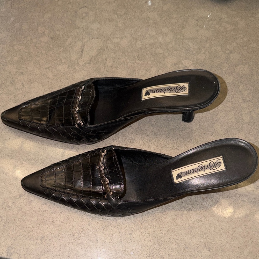 Brighton Bench Made Pamela Heels | Black Leather | Made in Brazil | Size 7 - Picture 2 of 6